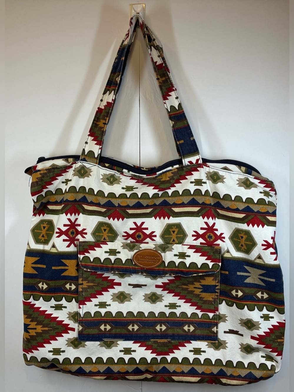 Coasters Southwestern Aztec Print Canvas Tote Bag Shoulder Bag
